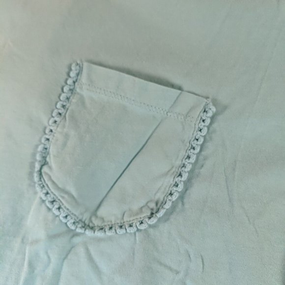 2 Zara T-Shirts Tops White Teal Blue Mint Green Pocket Detail Women's M Medium - Picture 6 of 16